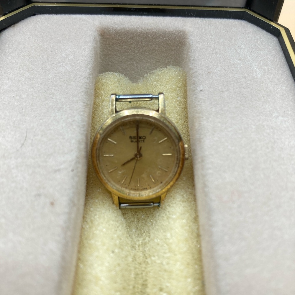 Vintage Seiko Women's Gold Silver Analog Watch Face Only Needs Battery